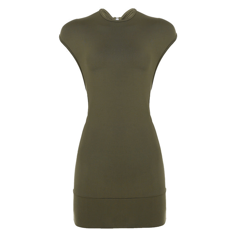 Damen Elegantes Bodycon Kleid mit kurzen Ärmeln und lässiger Passform Drune
