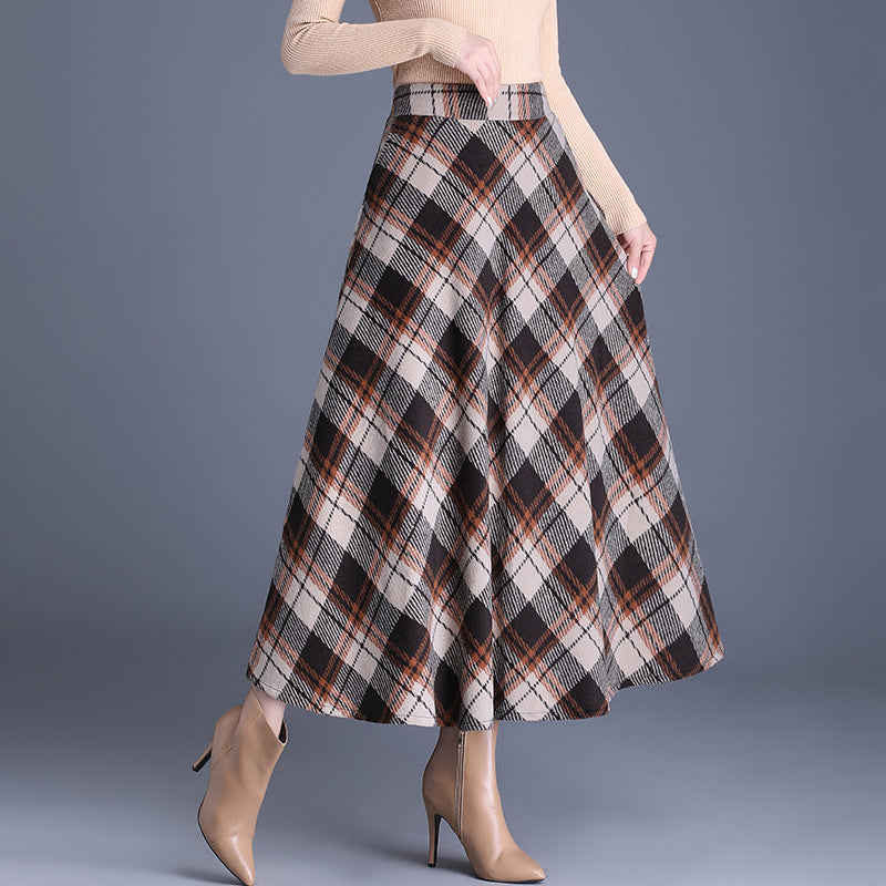 Damen Maxirock im eleganten Karodesign Drune