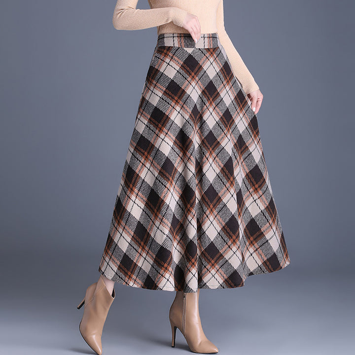 Damen Maxirock im eleganten Karodesign Drune