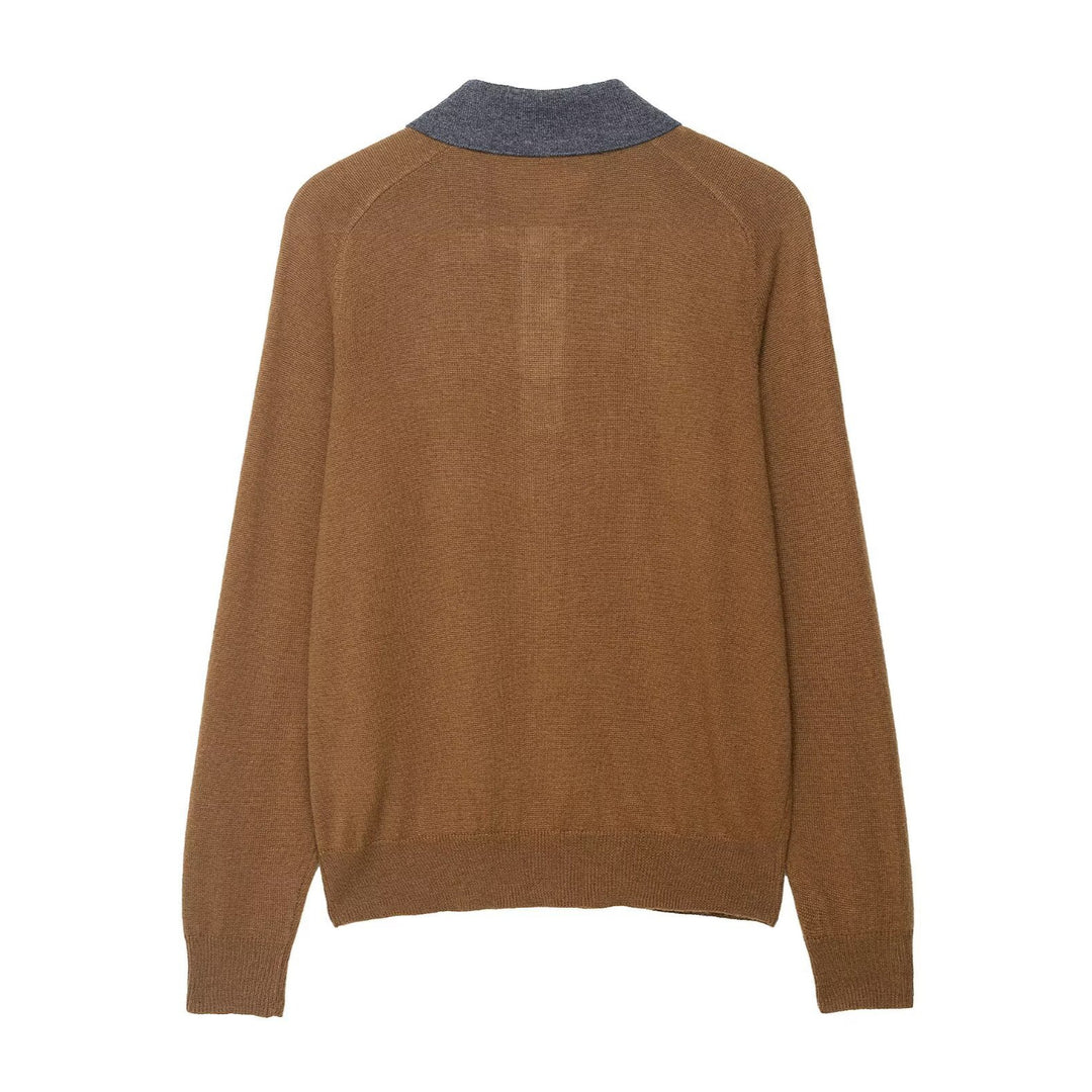 Damen Pullover mit modernem Rautenmuster und Polokragen Drune