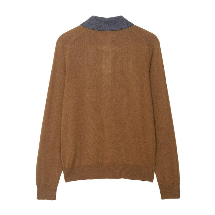 Damen Pullover mit modernem Rautenmuster und Polokragen Drune