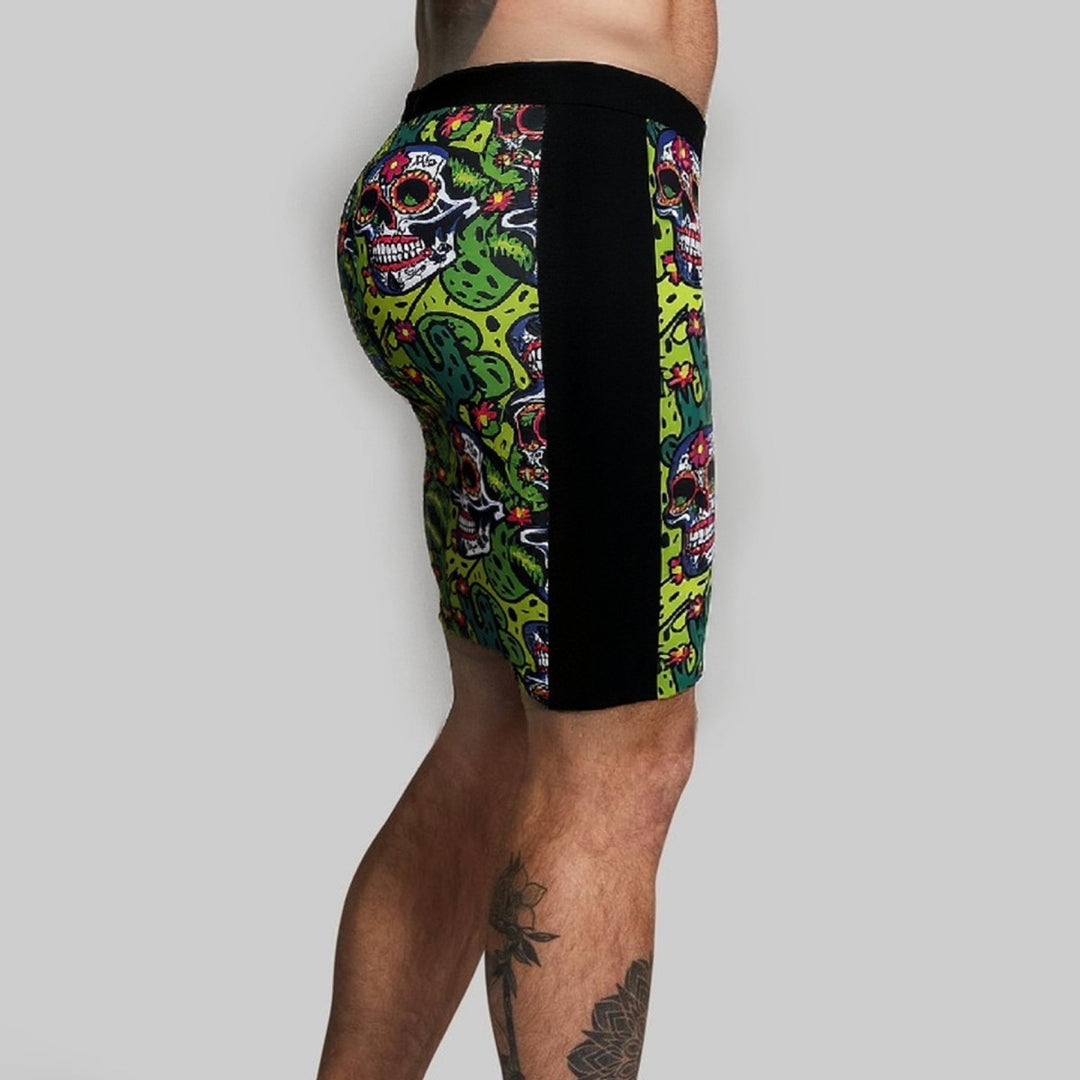 Herren Badeshorts mit kreativem Totenkopf-Design und elastischem Bund Drune