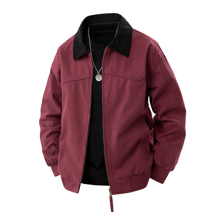Herren leichte Utility-Jacke mit Stehkragen und praktischen Taschen Drune