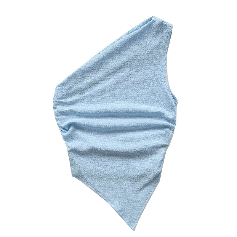 Damen asymmetrisches Design-Oberteil aus weichem Stoff Drune