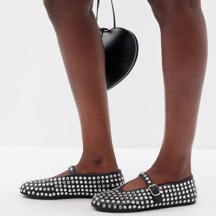 Damen Modische Ballerinas mit Strassverzierungen und komfortablem Fußbett Drune