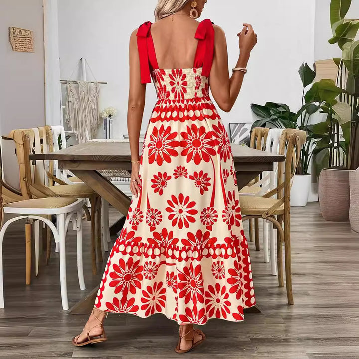 Damen Floral Print Maxikleid Drune