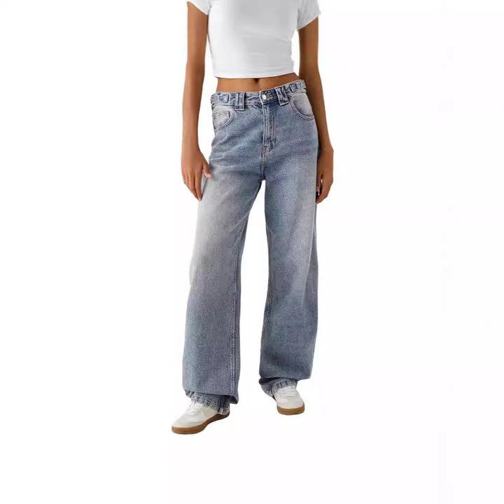 Damen weite High-Waist Jeans mit elegantem Schnitt und lässigem Design Drune