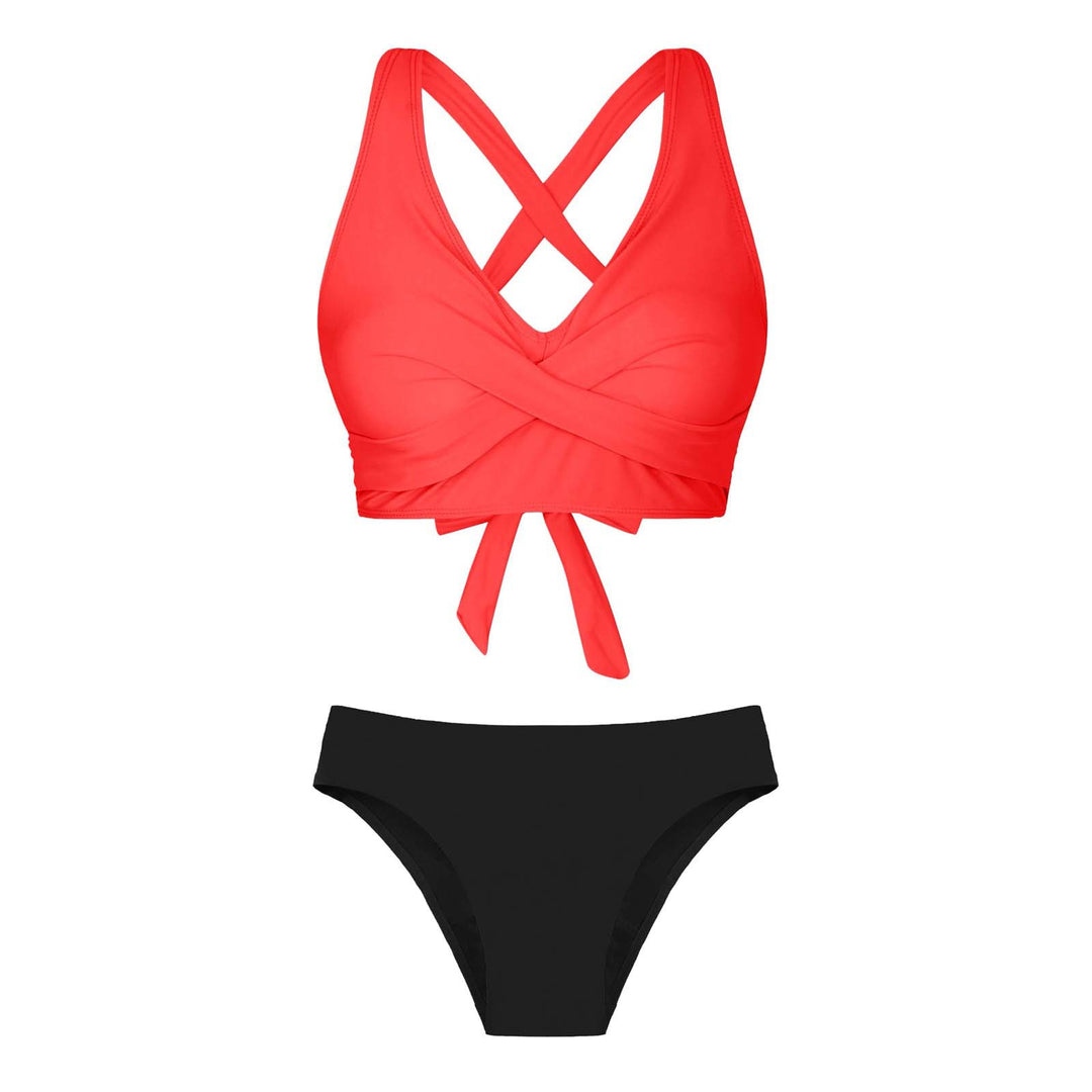 Damen Zweiteiliger Badeanzug mit floralem Design Drune