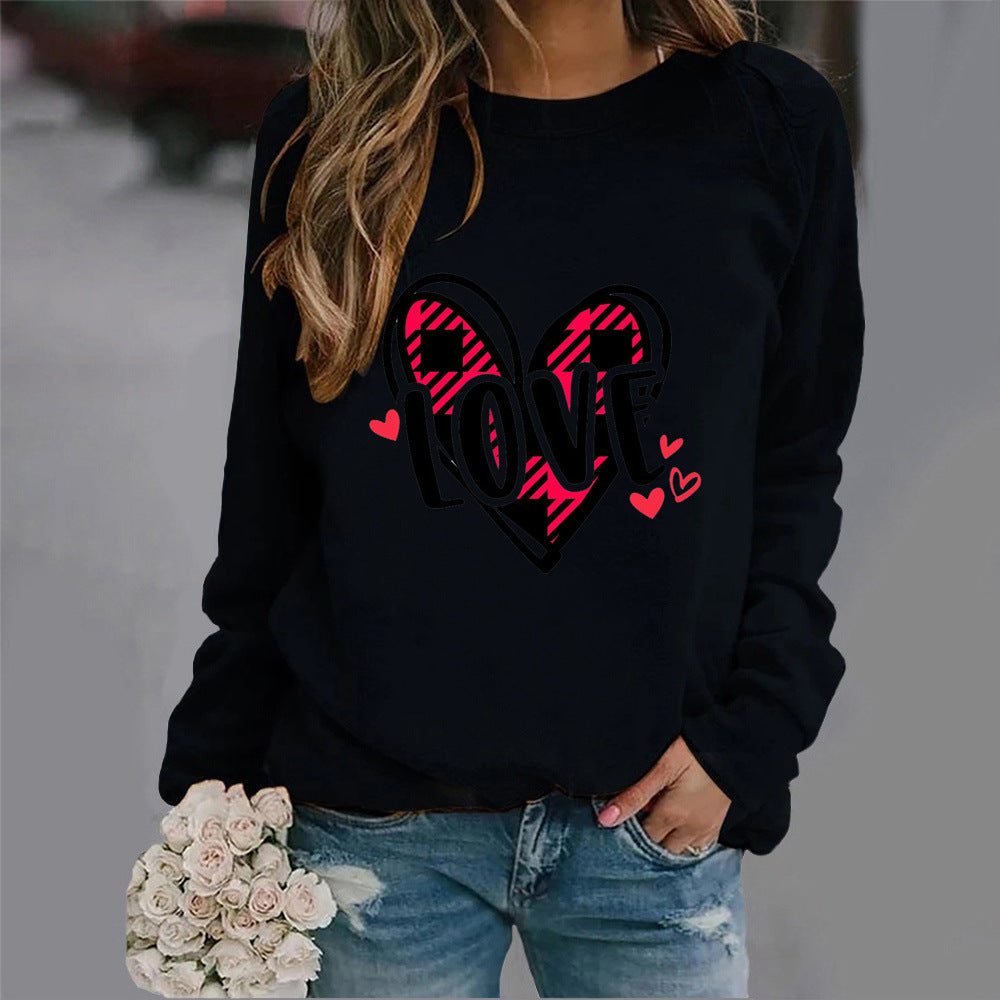 Damen Sweatshirt mit kreativem Herzdesign und lässigem Schnitt Drune