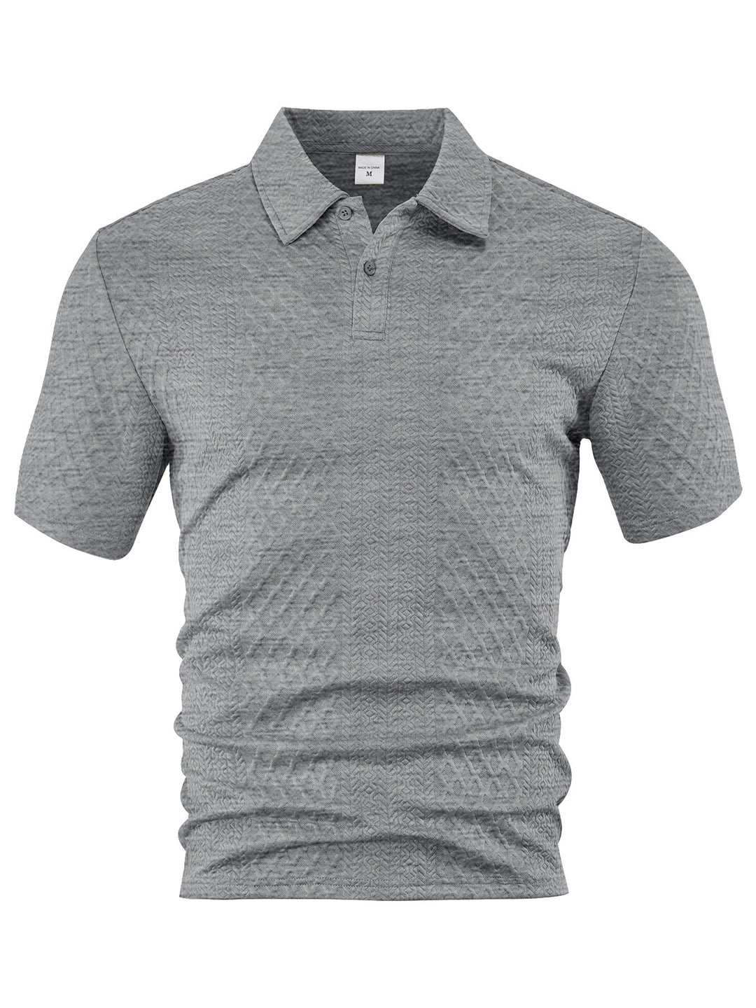 Herren nan texturiertes Jacquard-Poloshirt kurzärmelig schmaler Schnitt mit Polokragen Drune