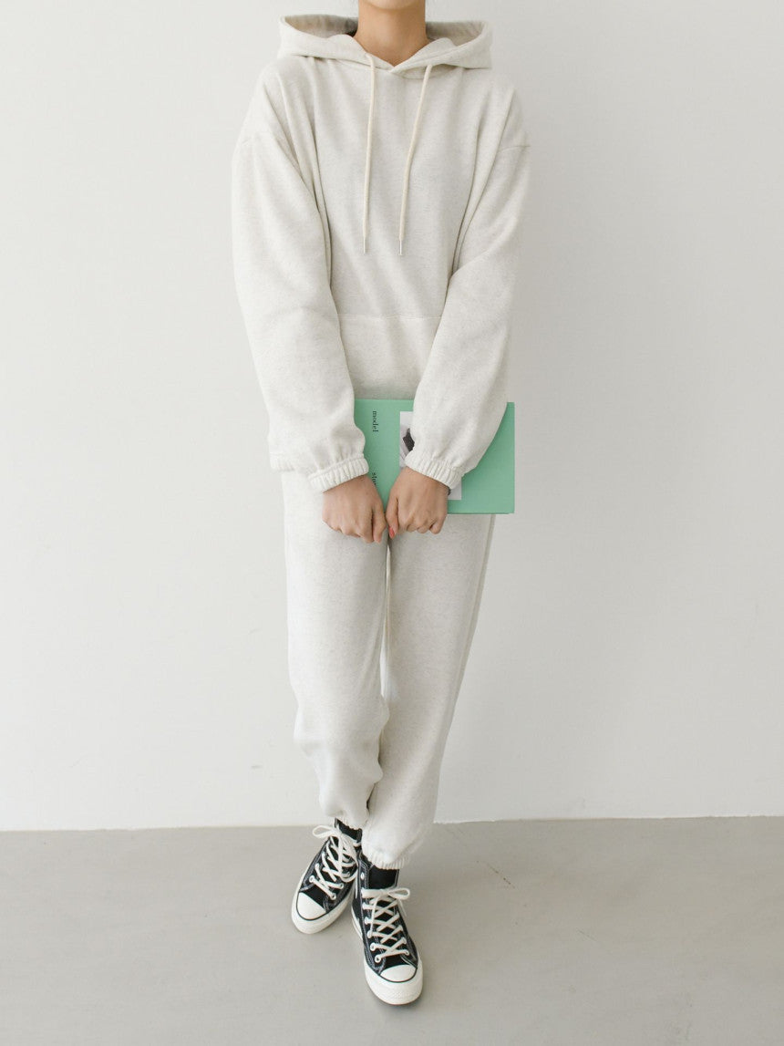 Damen lässiges Hoodie- und Jogginghose-Set aus weichem Baumwollmix mit praktischem Kängurutasche Drune