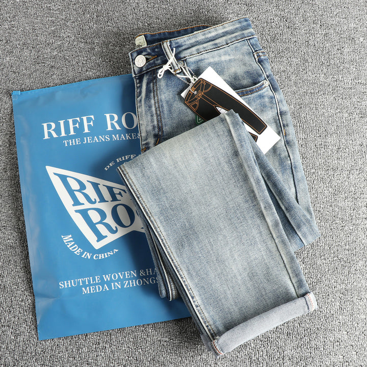 Damen Slim-Fit Jeans mit lässigen Fransen Drune