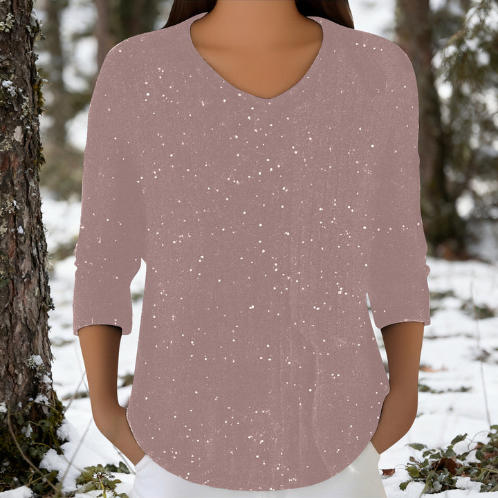 Damen Langarmshirt mit V-Ausschnitt Drune