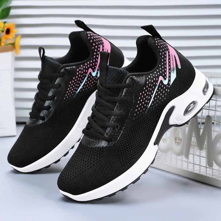 Damen nan sportlicher Mesh-Laufsneaker mit sichtbarer Air-Dämpfung, atmungsaktivem Strickoberteil und ergonomischer Komfortsohle Drune