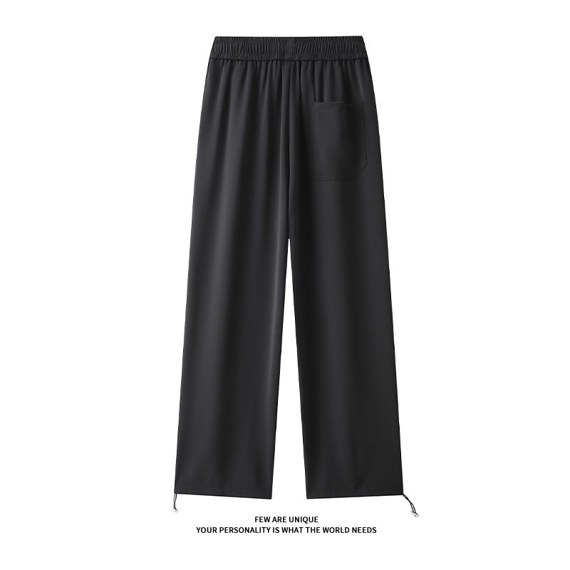 Damen Weitgeschnittene Freizeithose mit elastischem Bund und verstellbarem Kordelzug Drune
