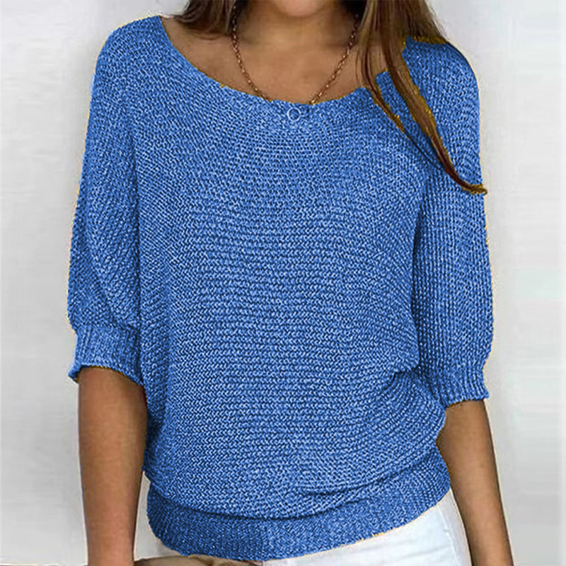 Drune | Lässiger Strickpullover mit Weitem Ausschnitt Weich und Bequem Perfekt Für Den Alltag