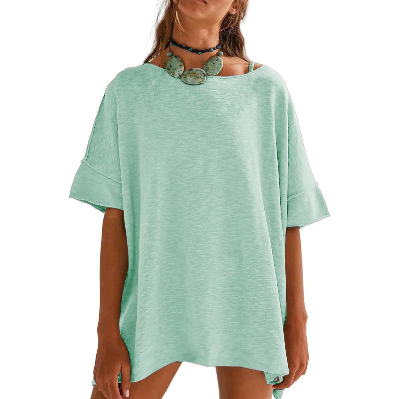 Damen Oversized Relaxed Fit T-Shirt Drune