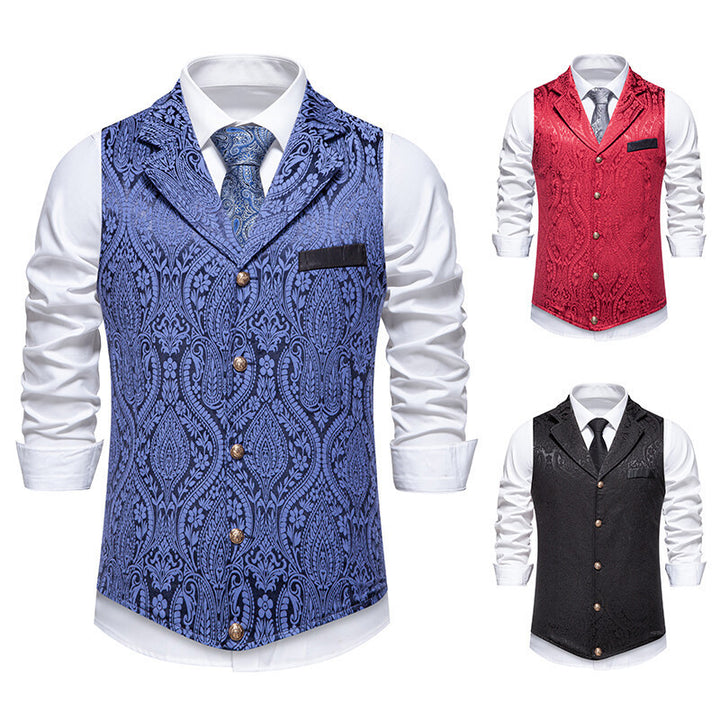 Herren elegante Weste mit aufwendigem Muster und hochwertigem Stoff Drune