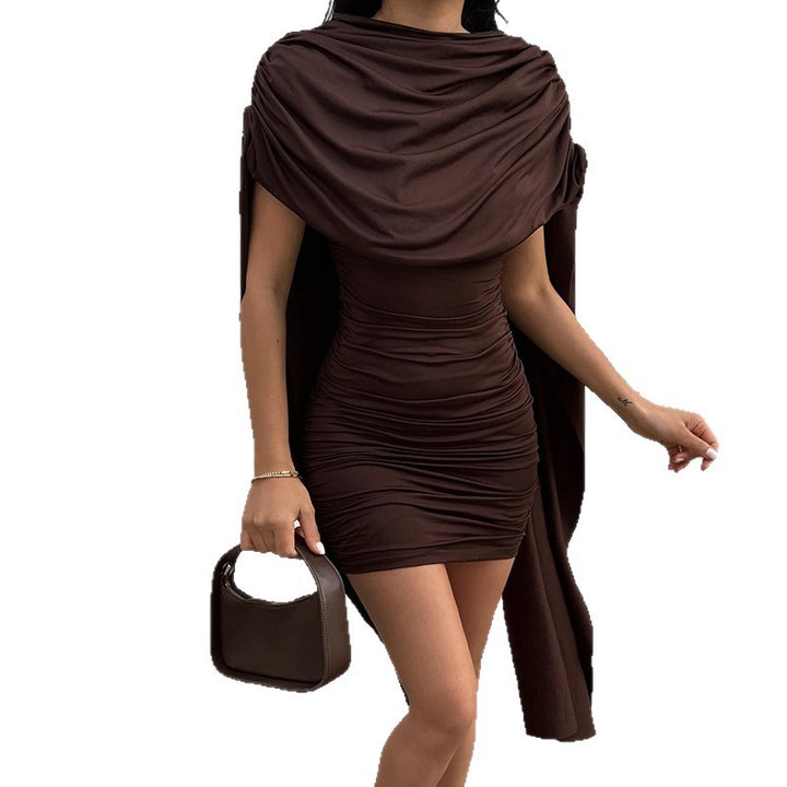 Damen Minikleid mit drapiertem Cape Drune