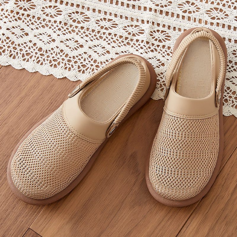 Damen nan atmungsaktive Netzgewebe Clog-Slipper mit elastischem Fersenriemen und dämpfender EVA-Sohle Drune