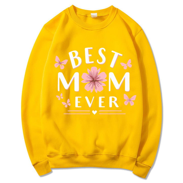 Damen Sweatshirt mit verspieltem Lieblingsspruch und floralem Design Drune