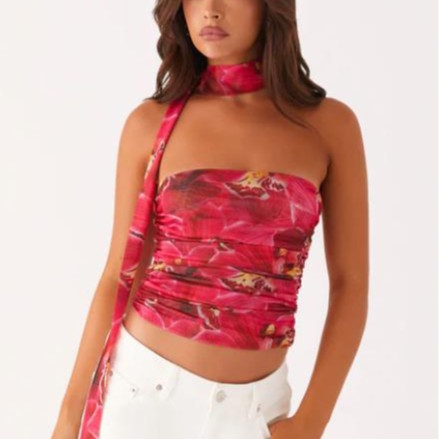 Damen Bandeau-Top mit raffinierten Bindebändern Drune
