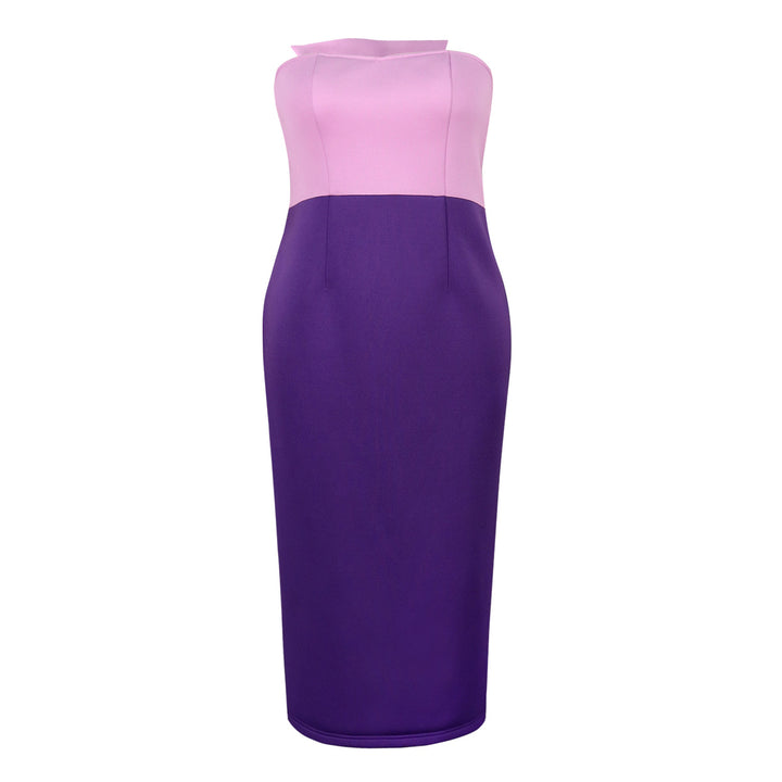 Damen figurbetontes Cocktailkleid mit schulterfreiem Design und Farbverlauf Drune