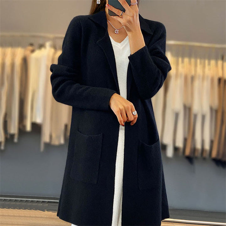 Damen Strickjacke im Oversized-Schnitt mit tiefem V-Ausschnitt und praktischen Taschen Drune