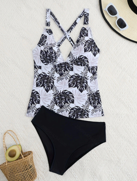 Damen Tankini-Set mit floralem Oberteil und klassischer Bikini-Hose Drune