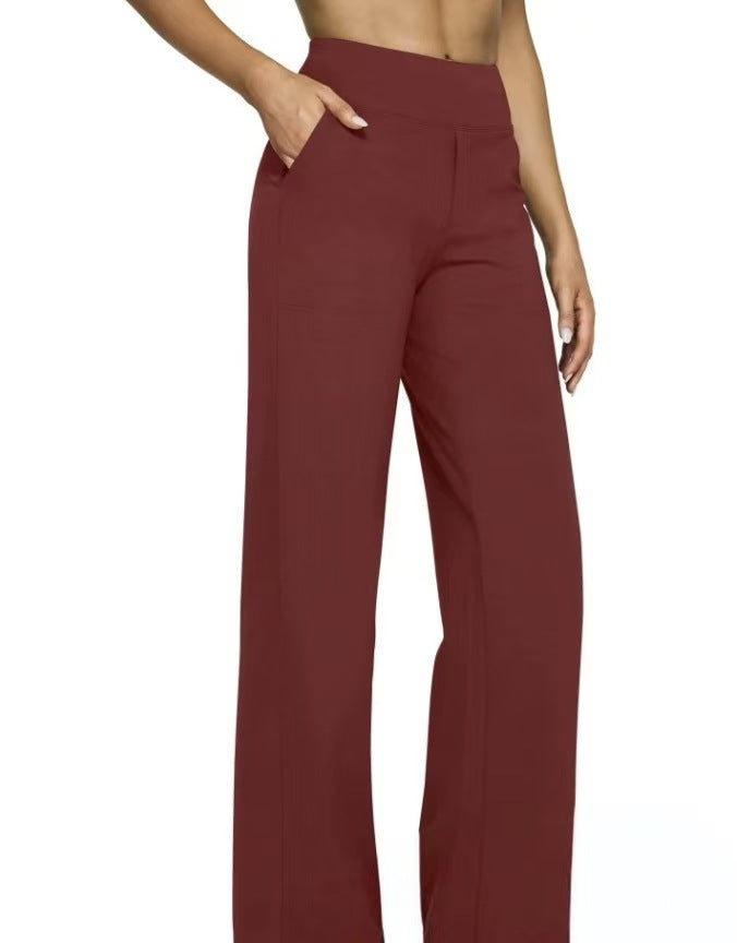 Damen Weit geschnittene Komfort-Hose mit elastischem Bund und praktischen Taschen Drune