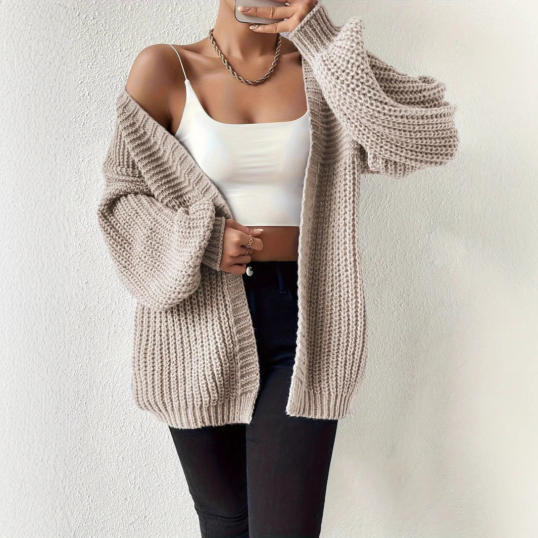 Damen lässige Strickjacke mit oversized Schnitt und weichem Material Drune