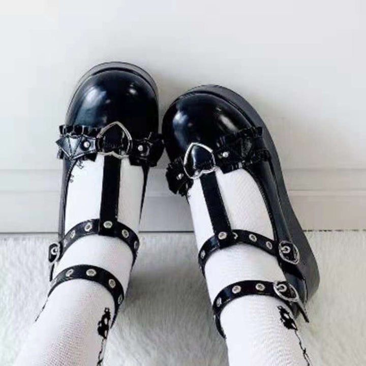 Damen Modische Mary Jane Schuhe mit verstellbaren Riemen und dekorativen Schnallen Drune