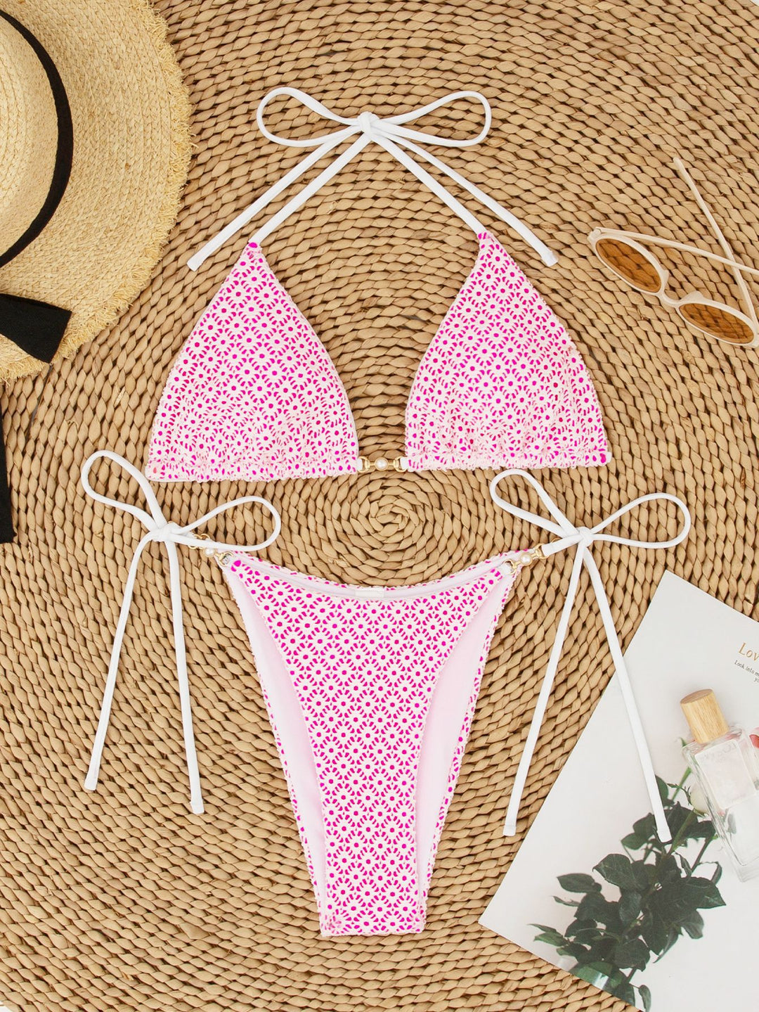 Damen Triangel-Bikini-Set mit atemberaubendem Spitzendesign Drune