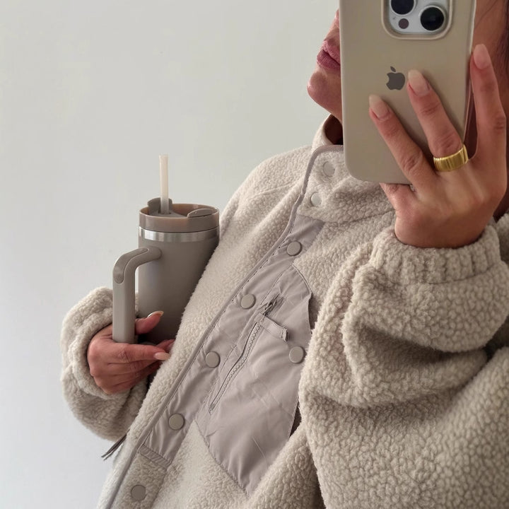 Damen Oversized Fleecejacke Drune