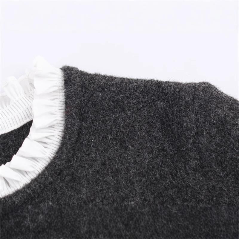 Damen Kurzjacke mit Rüschen und Knopfdetails Drune