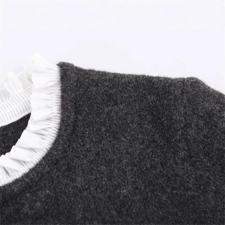 Damen Kurzjacke mit Rüschen und Knopfdetails Drune