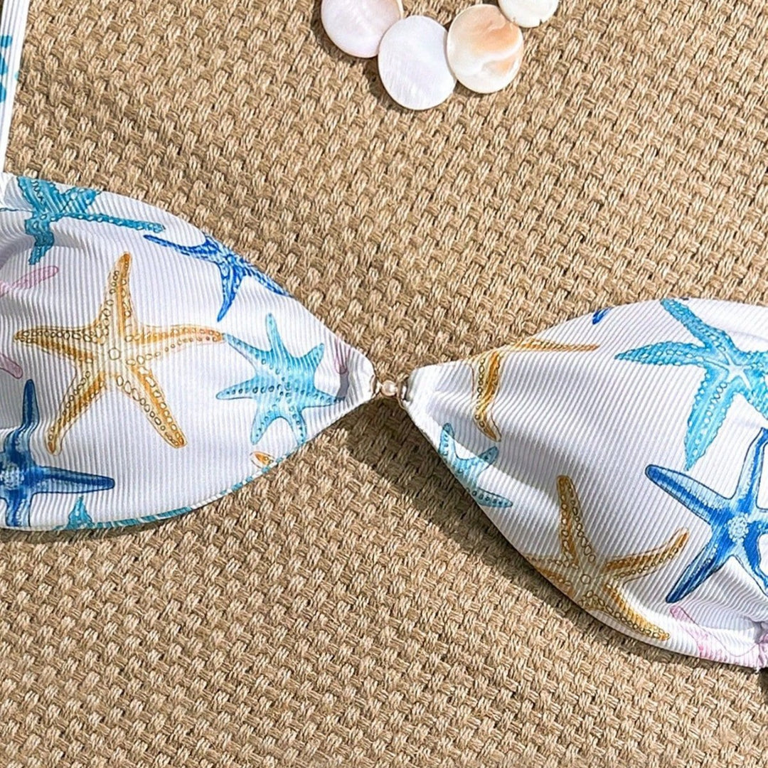 Damen Triangel-Bikini mit maritimen Sternenmuster Drune