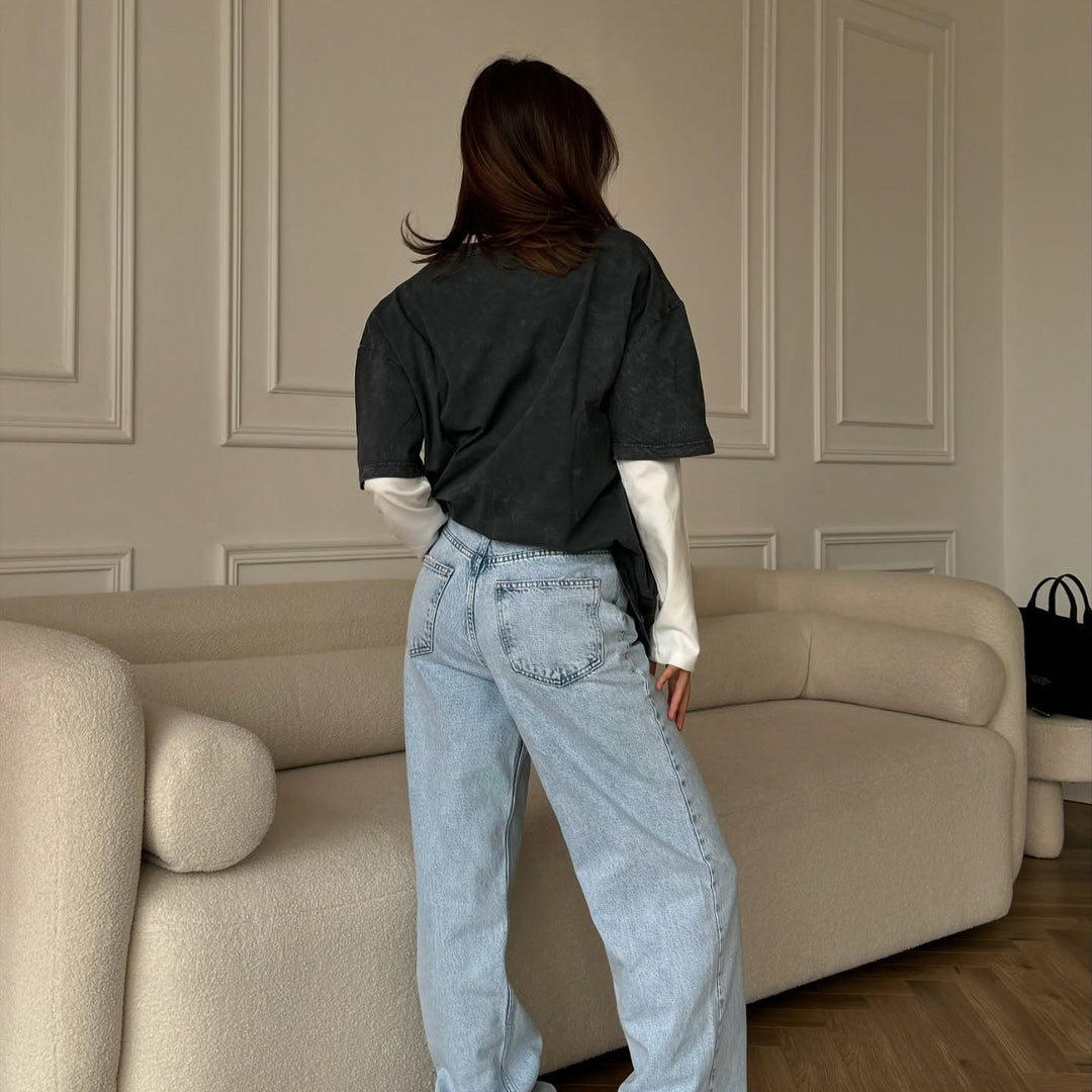 Damen bequemes Oversized T-Shirt mit lässigem Schnitt und einzigartigem Finish Drune