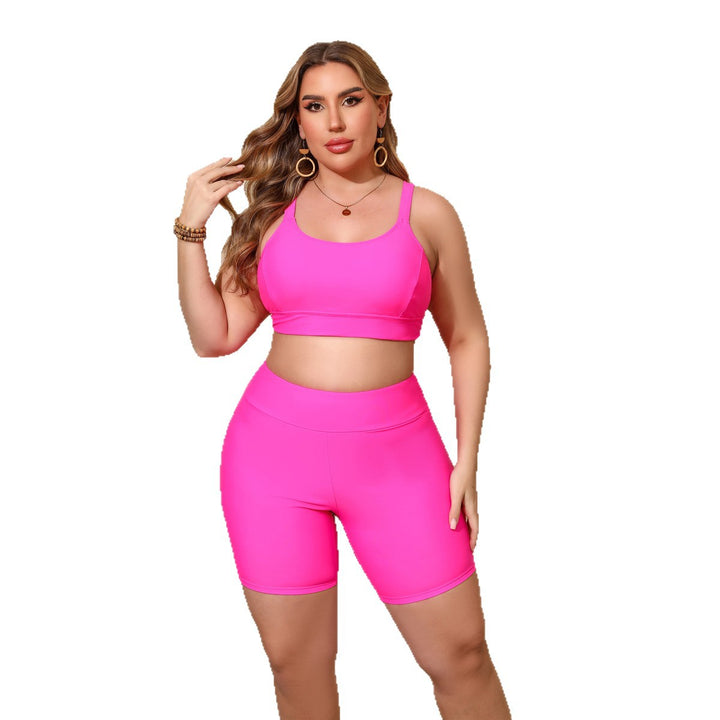 Damen Sportliches Crop-Top und Radlerhose Drune