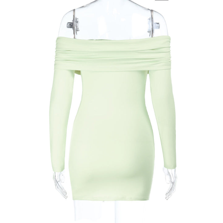 Damen Off-Shoulder Minikleid mit Raffungen Drune