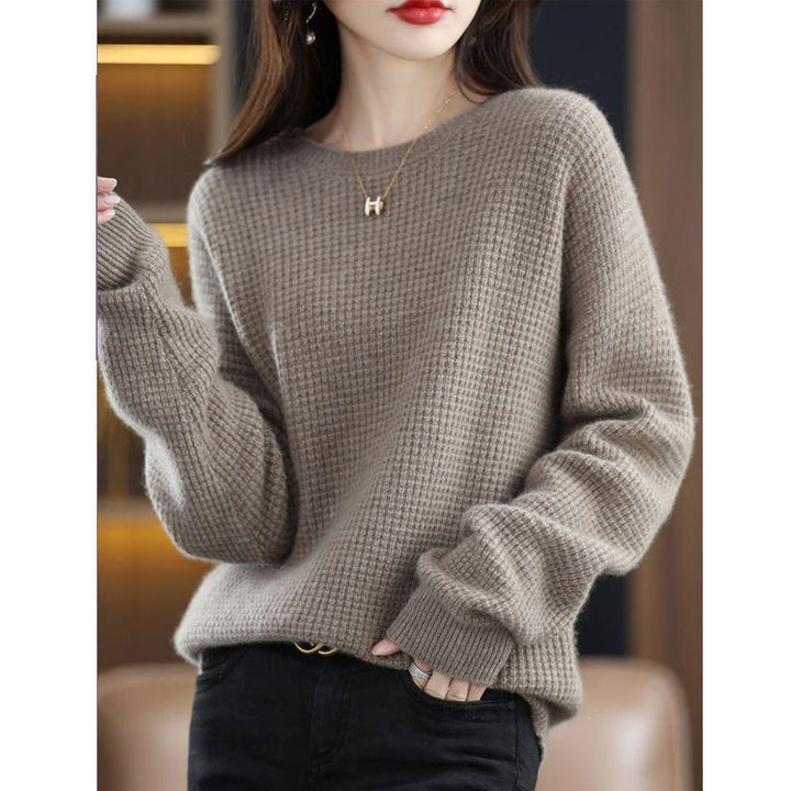 Damen lässiger und warmer Pullover aus noblem Strick Drune