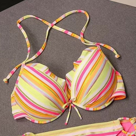 Damen Bikini-Set mit verspieltem Bindesystem und elegantem Volant Drune