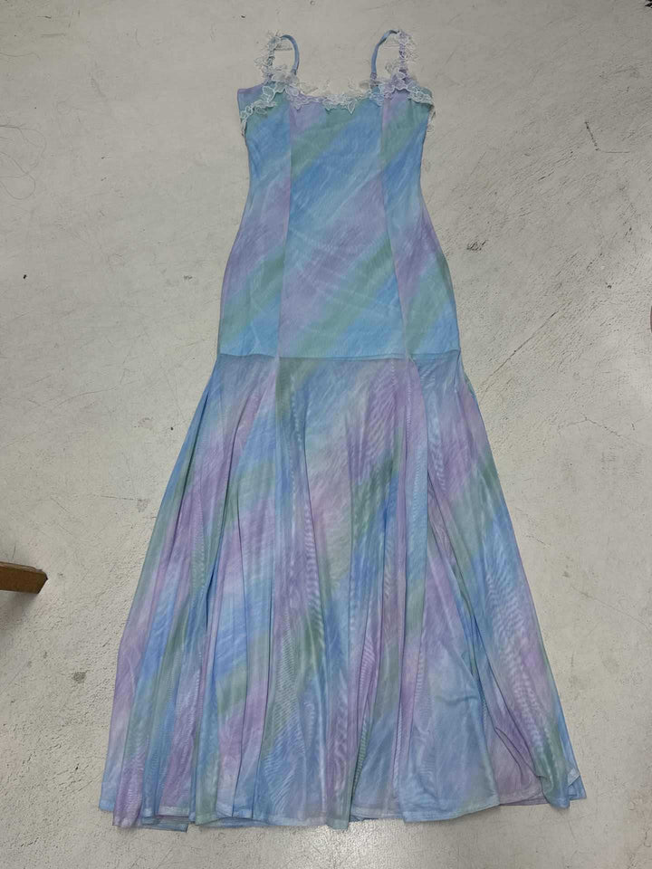 Damen Maxikleid mit romantischer Spitzenborte und schwingendem Saum Drune