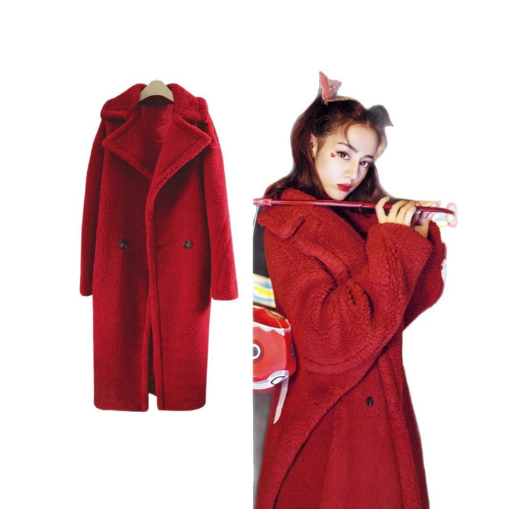 Damen Fleece-Mantel mit doppelter Knopfleiste und trendigem Schnitt Drune