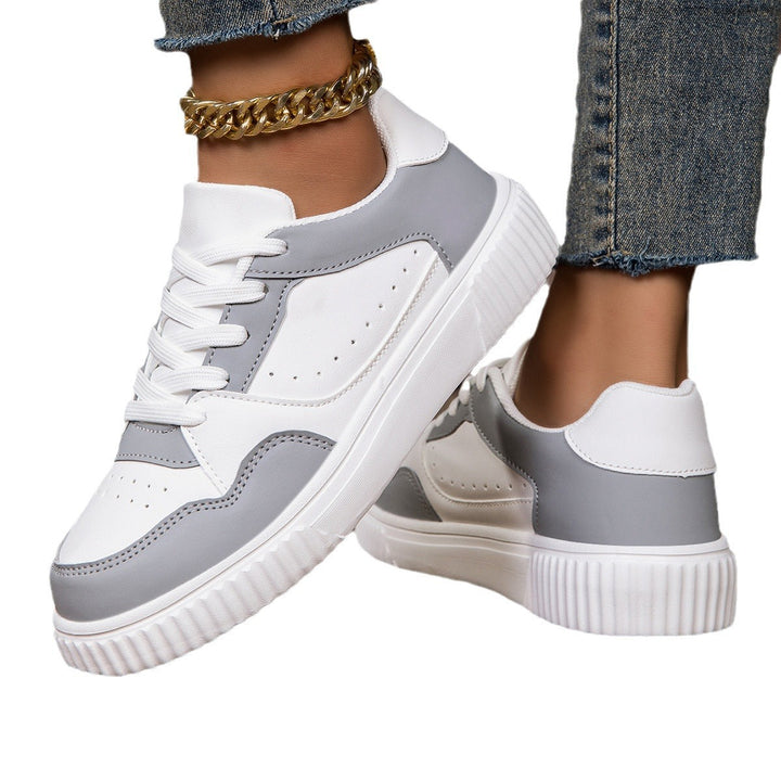 Damen nan niedrig geschnittener Sneaker mit geriffelter Profilsohle, gepolstertem Schaft und perforiertem Obermaterial Drune
