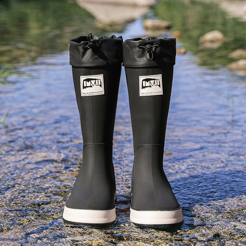 Damen robuste Gummistiefel mit verstellbarem Schaft und rutschfester Sohle Drune