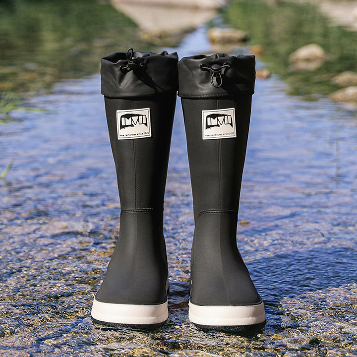 Damen robuste Gummistiefel mit verstellbarem Schaft und rutschfester Sohle Drune