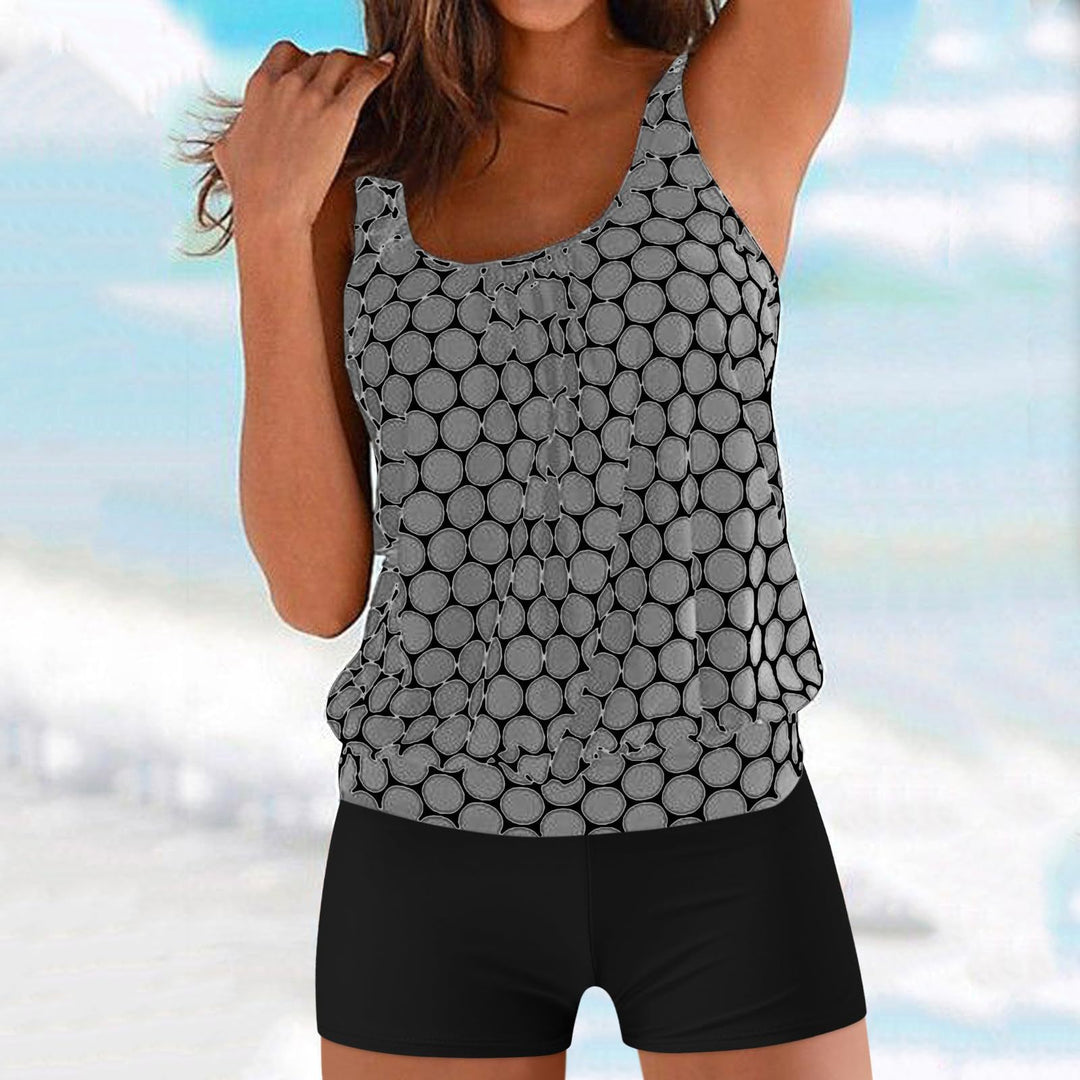 Damen eleganter Tankini mit modischem Muster Drune