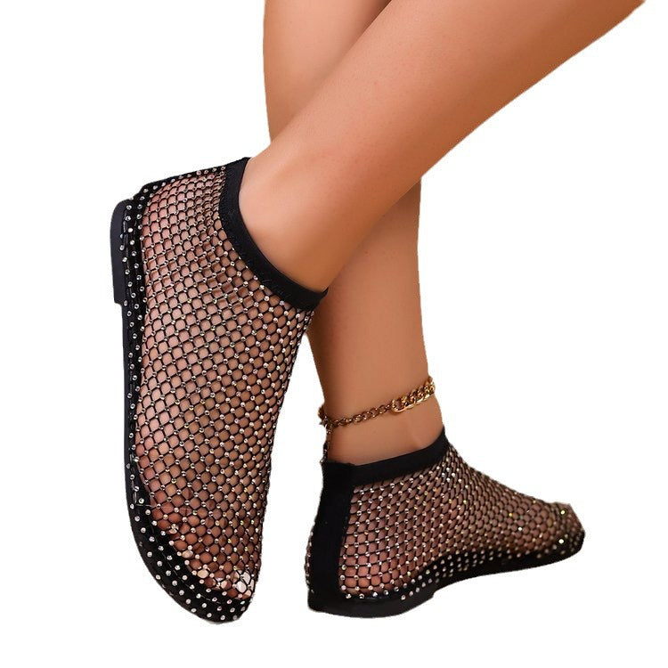 Damen Modische Mesh Stiefeletten Drune