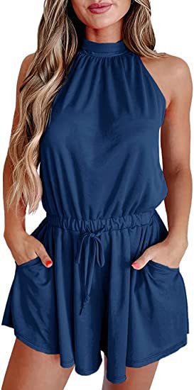 Damen Jumpsuit mit hohem Kragen und tailliertem Schnitt Drune